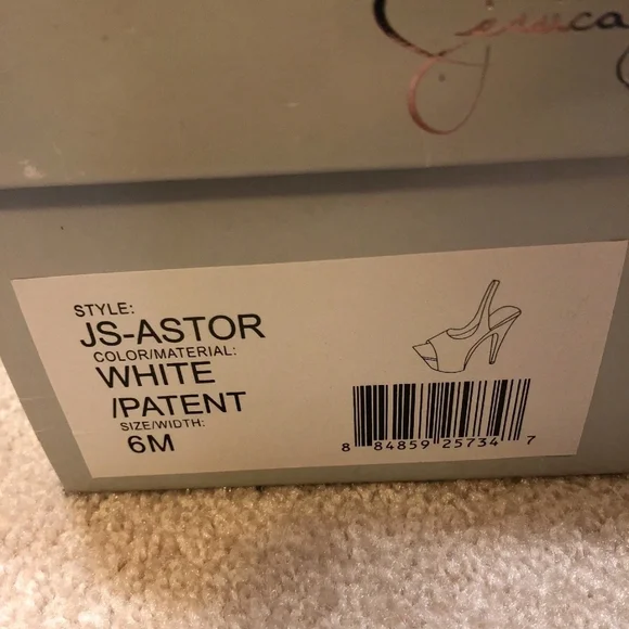 Jessica Simpson White Peep-Toe Slingback Heels SIZE 6 - Picture 4 of 4